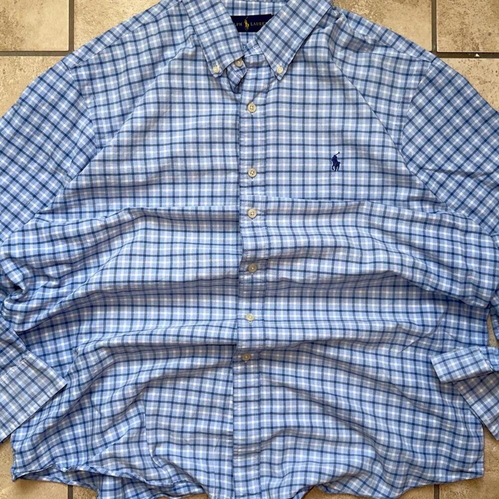 SMALL BLEACH STAINS Ralph Lauren Button Up Dress Shirt - Size XL